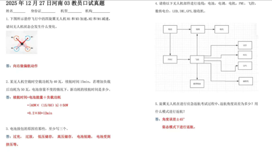 卢介口试真题-更炽热无人机CAAC执照备考